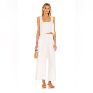 Show Me Your Mumu Kick Back Pants- White Linen